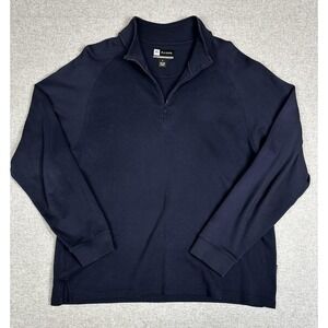 Jos A Bank Leadbetter Golf Sweater Mens XL Navy Quarter Zip Pullover‎ Cotton